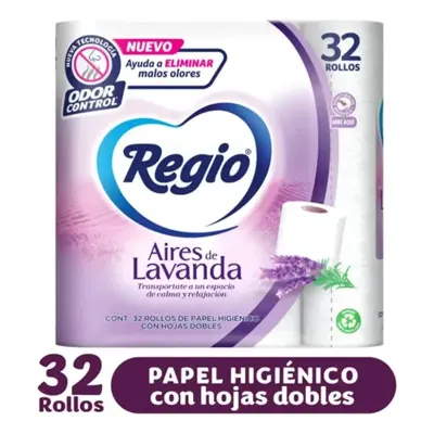 Papel Higiénico Regio Aires De Lavanda, 32 Rollos: foto de la publicación