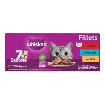 Pack x24 Sobres Multisabor Para Gato Adulto 85g Whiskas: foto de la publicación