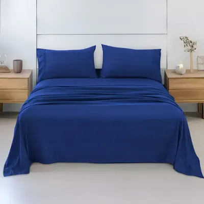 Juego de Sábanas Matrimonial de Algodón Egipcio Premium Azul…: foto de la publicación